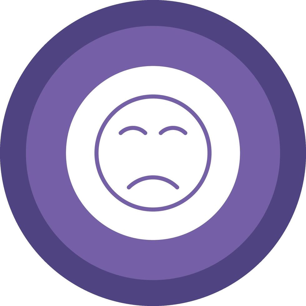 Sad Face Glyph Due Circle Icon Design vector