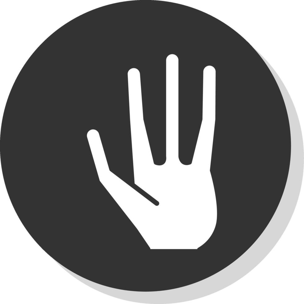 Alien Hand Glyph Shadow Circle Icon Design vector