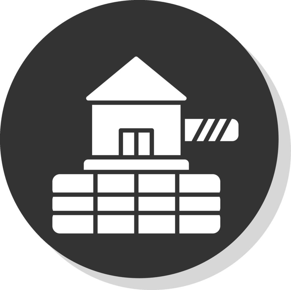 Barrier Glyph Shadow Circle Icon Design vector