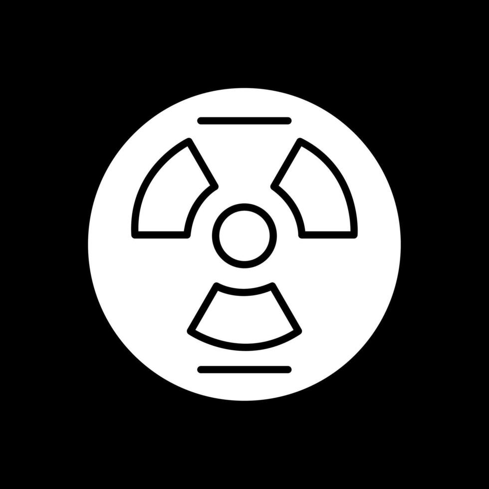 Nuclear Glyph Inverted Icon Design vector