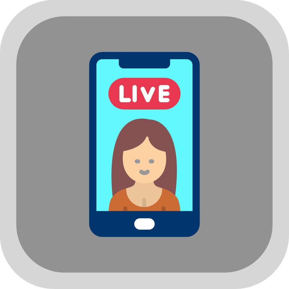 Phone Flat round corner Icon Design vector