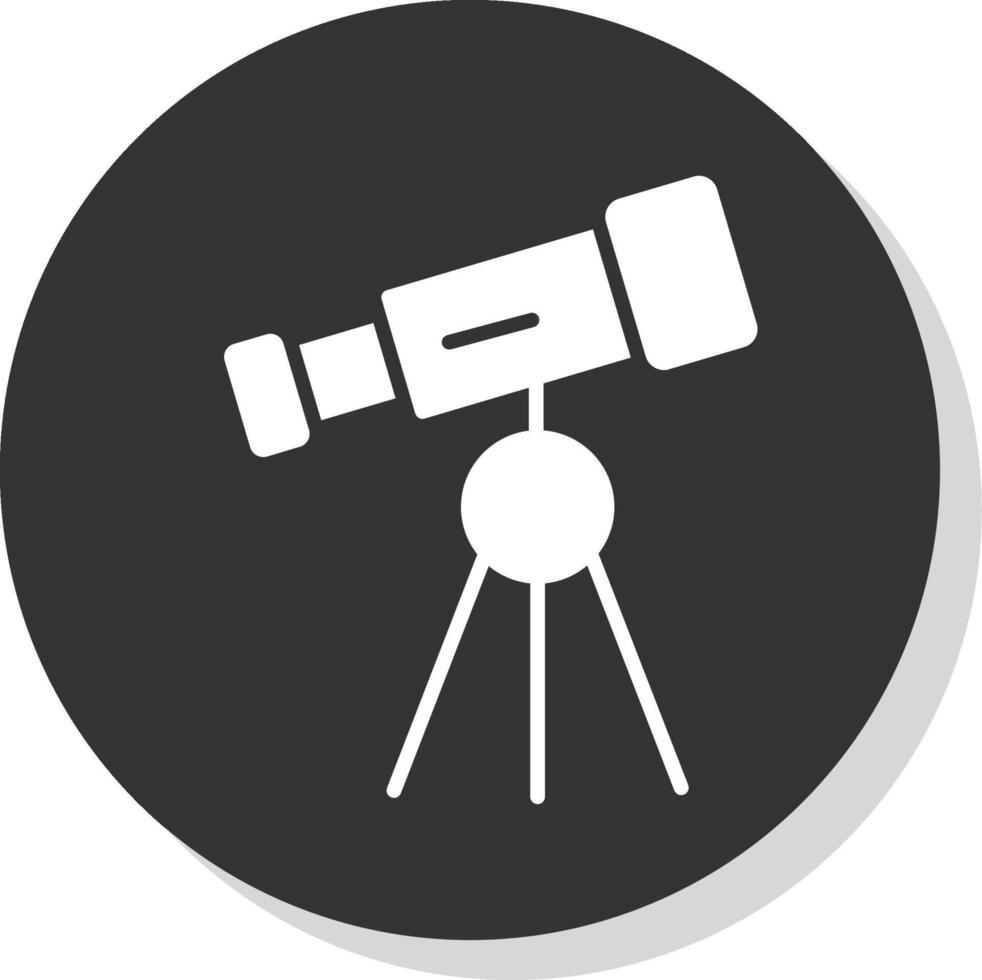 Telescope Glyph Shadow Circle Icon Design vector