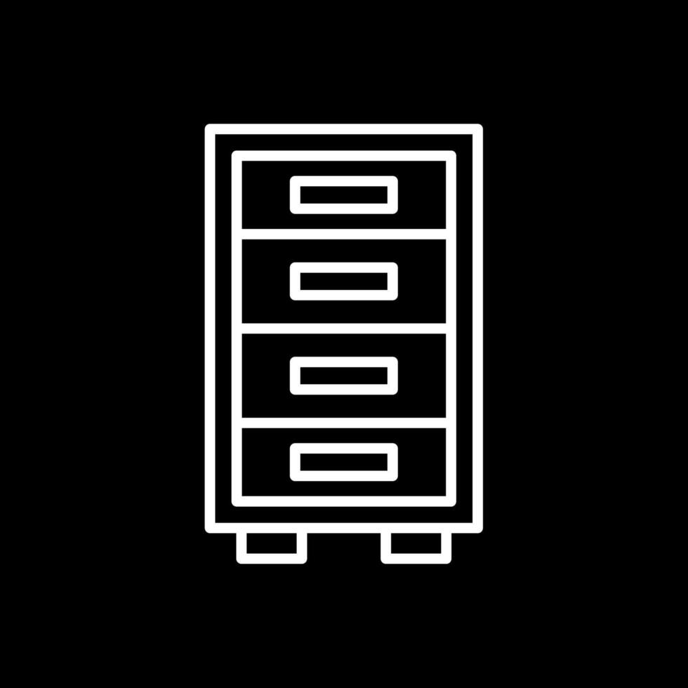 gabinete línea invertido icono diseño vector