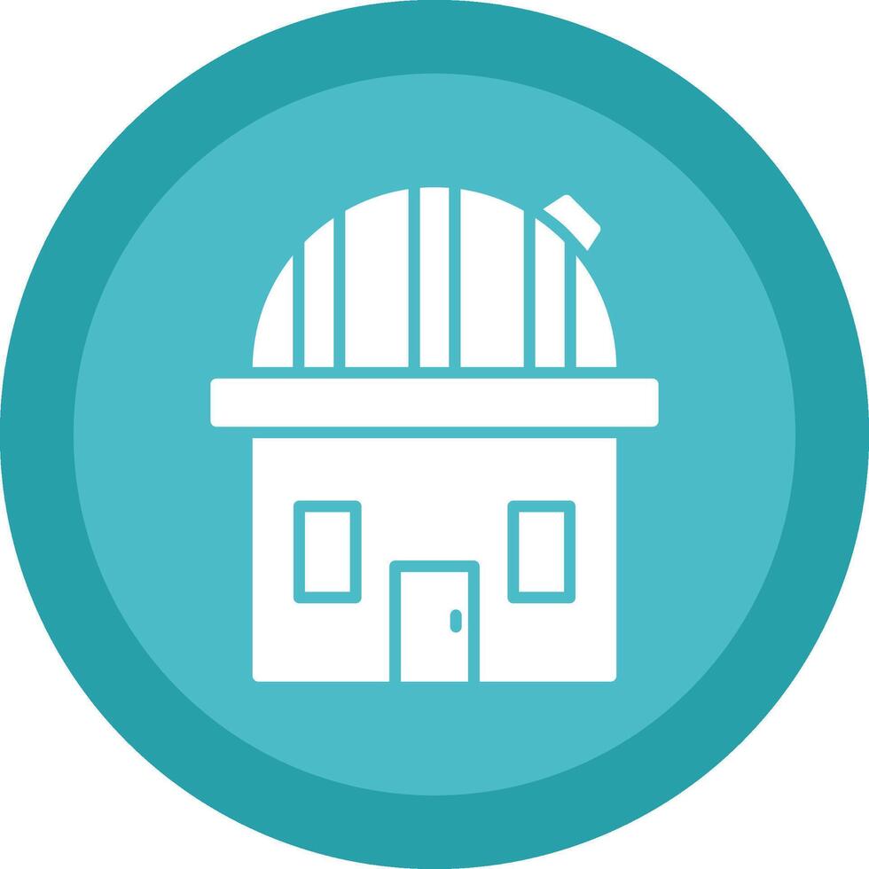 Observatory Glyph Due Circle Icon Design vector