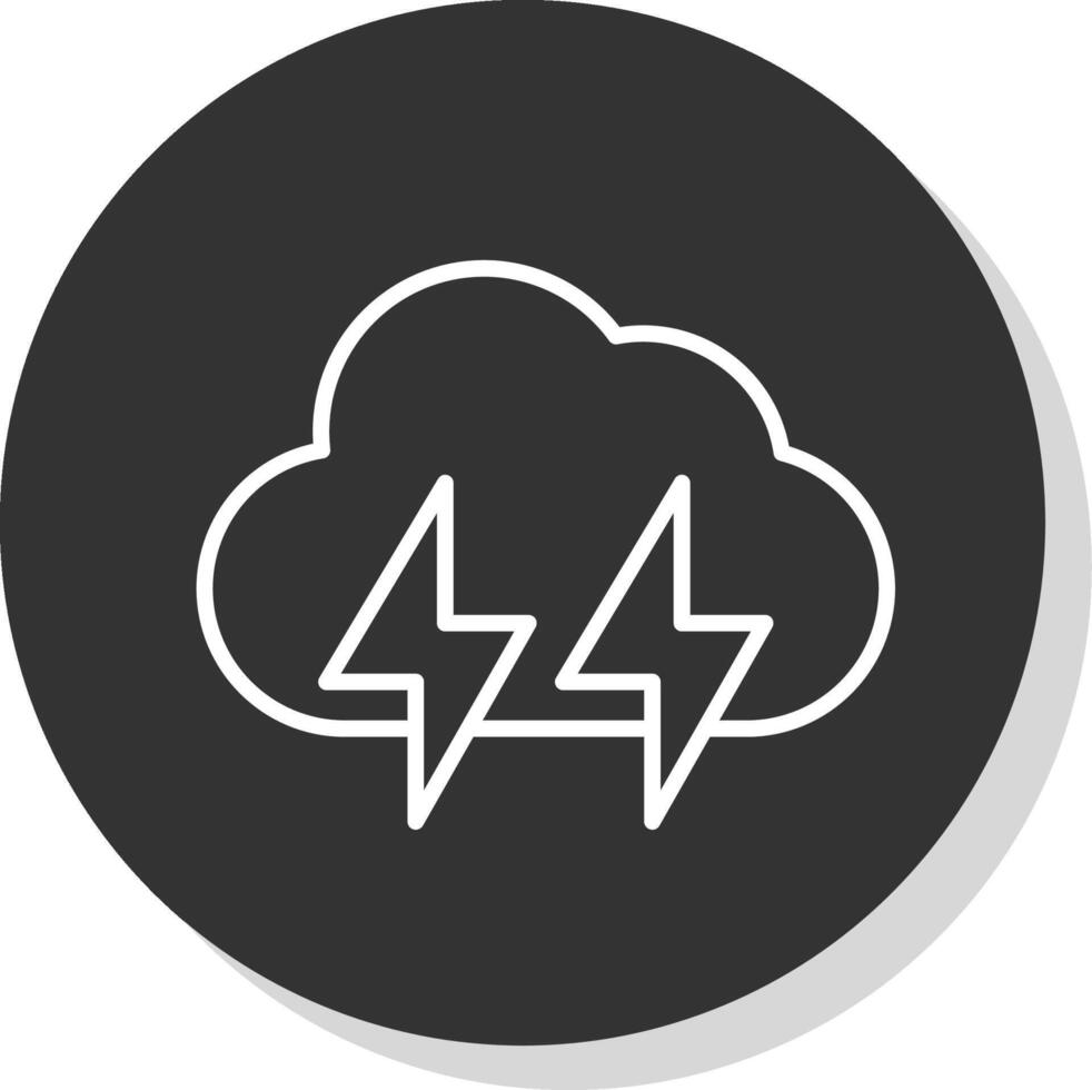 Lightening Line Shadow Circle Icon Design vector