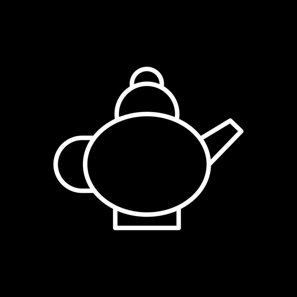 Tea Pot Line Inverted Icon Design vector