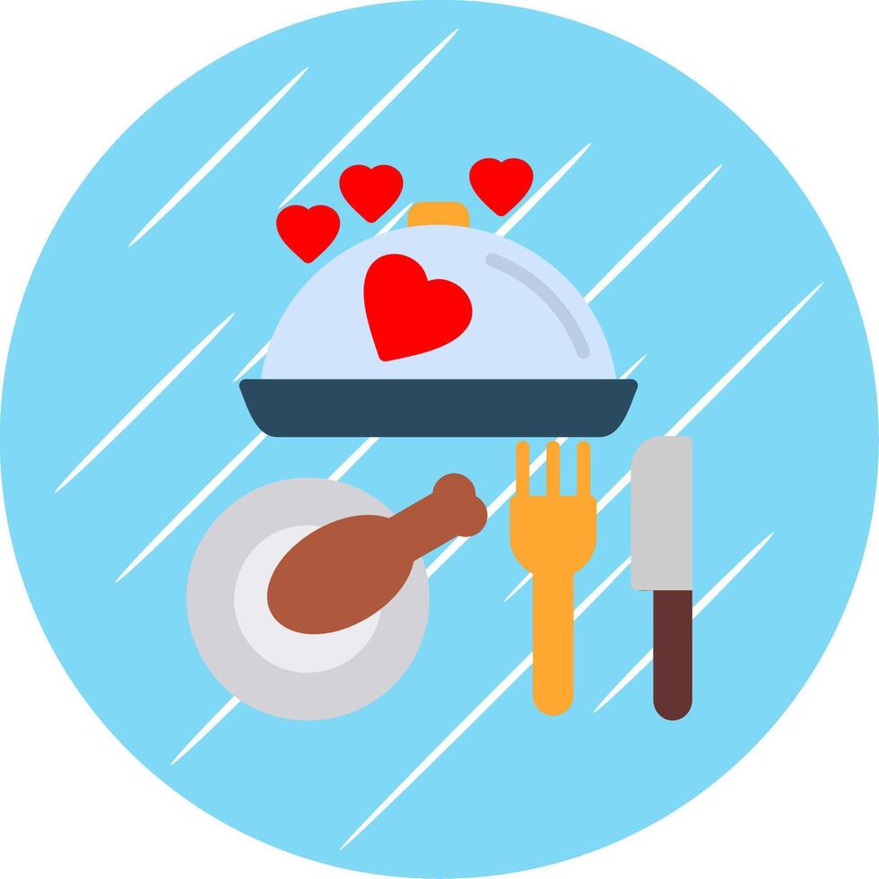 Dinner Glyph Shadow Circle Icon Design vector