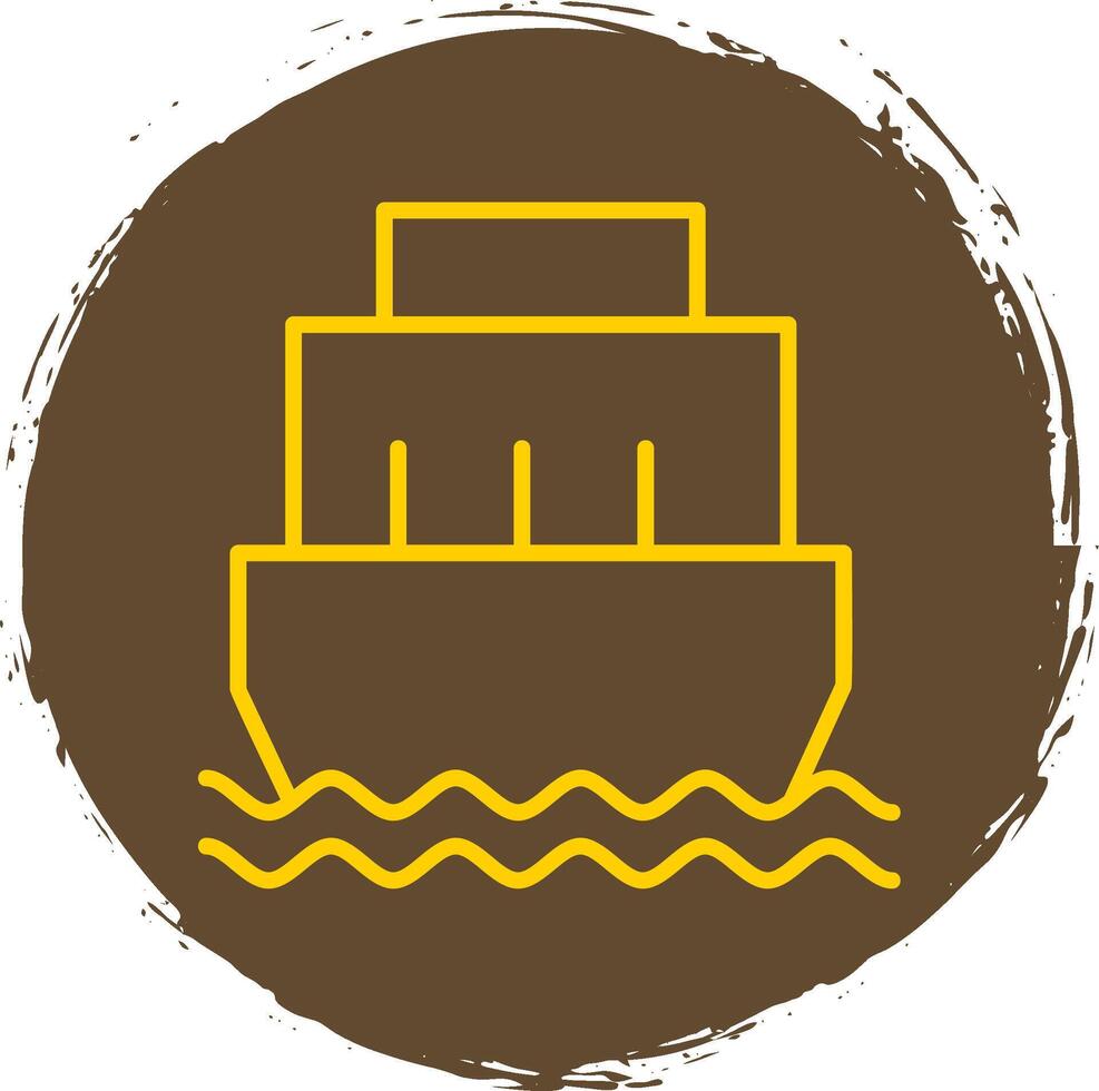 Port Line Circle Sticker Icon vector