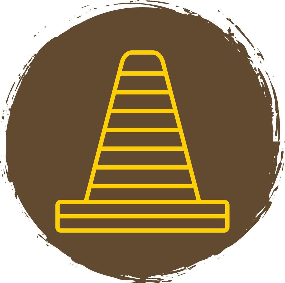 Traffic Cone Line Circle Sticker Icon vector