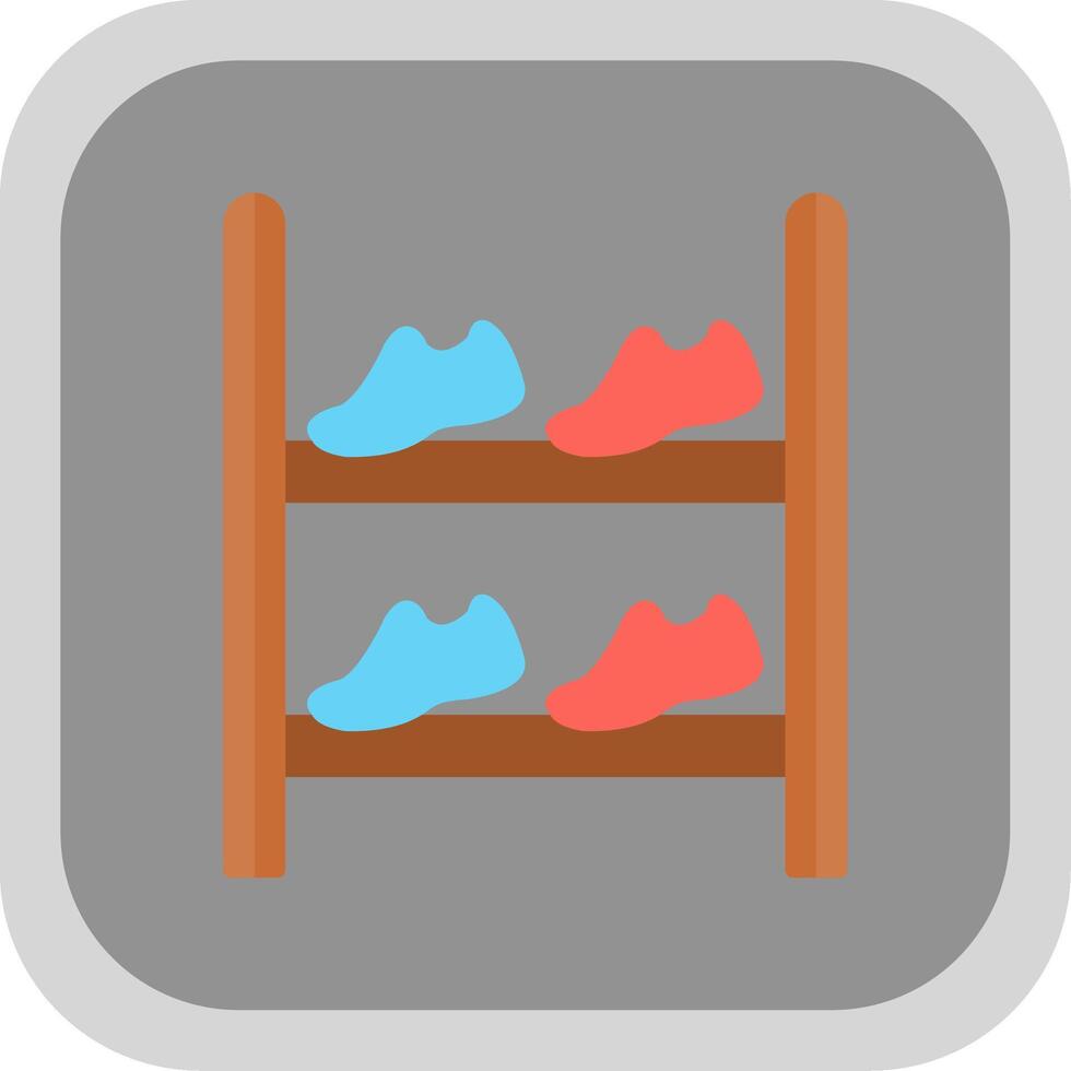 Shoe Rack Flat round corner Icon Design vector