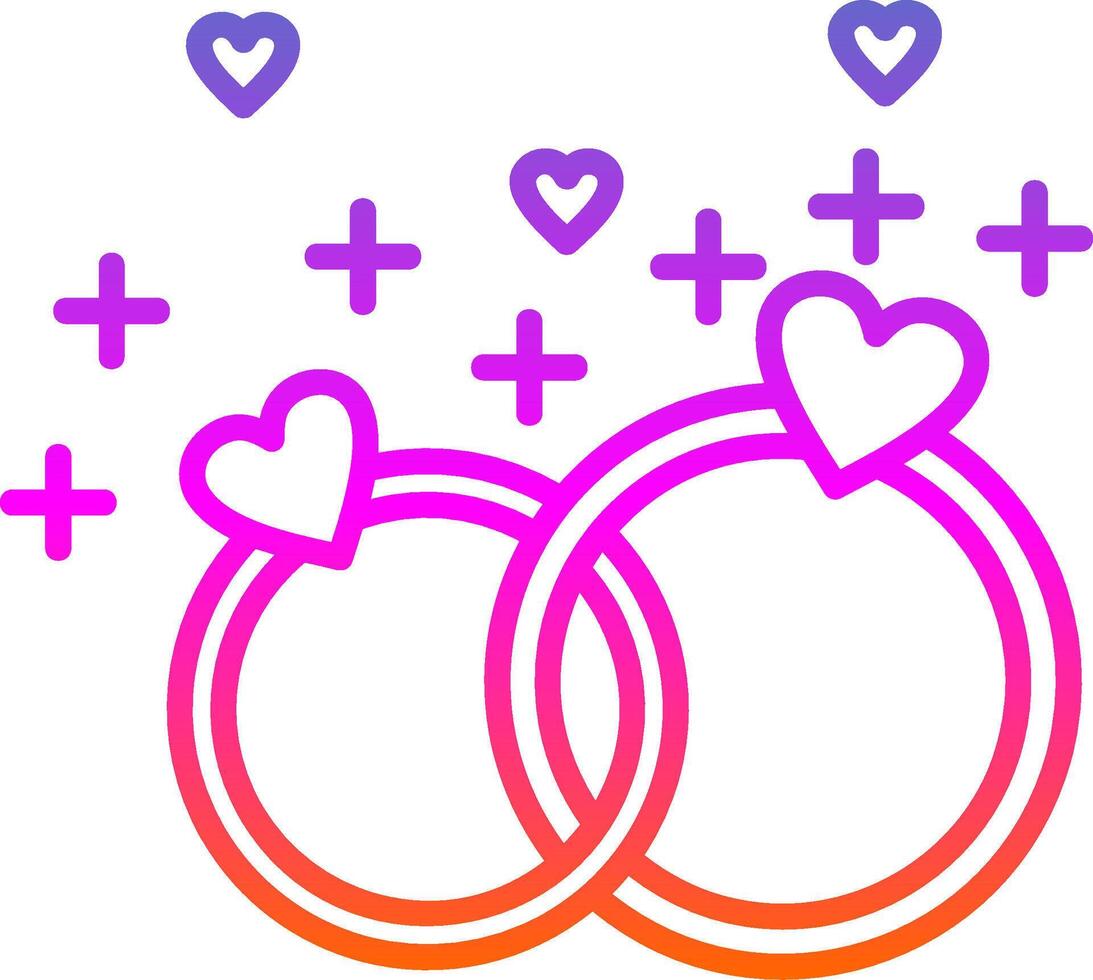 Wedding Rings Line Gradient Icon Design vector