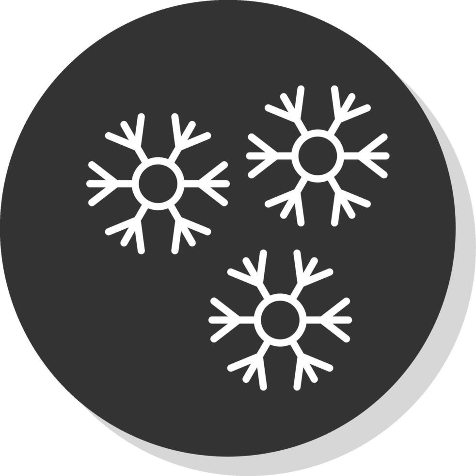 Snowflakes Line Shadow Circle Icon Design vector