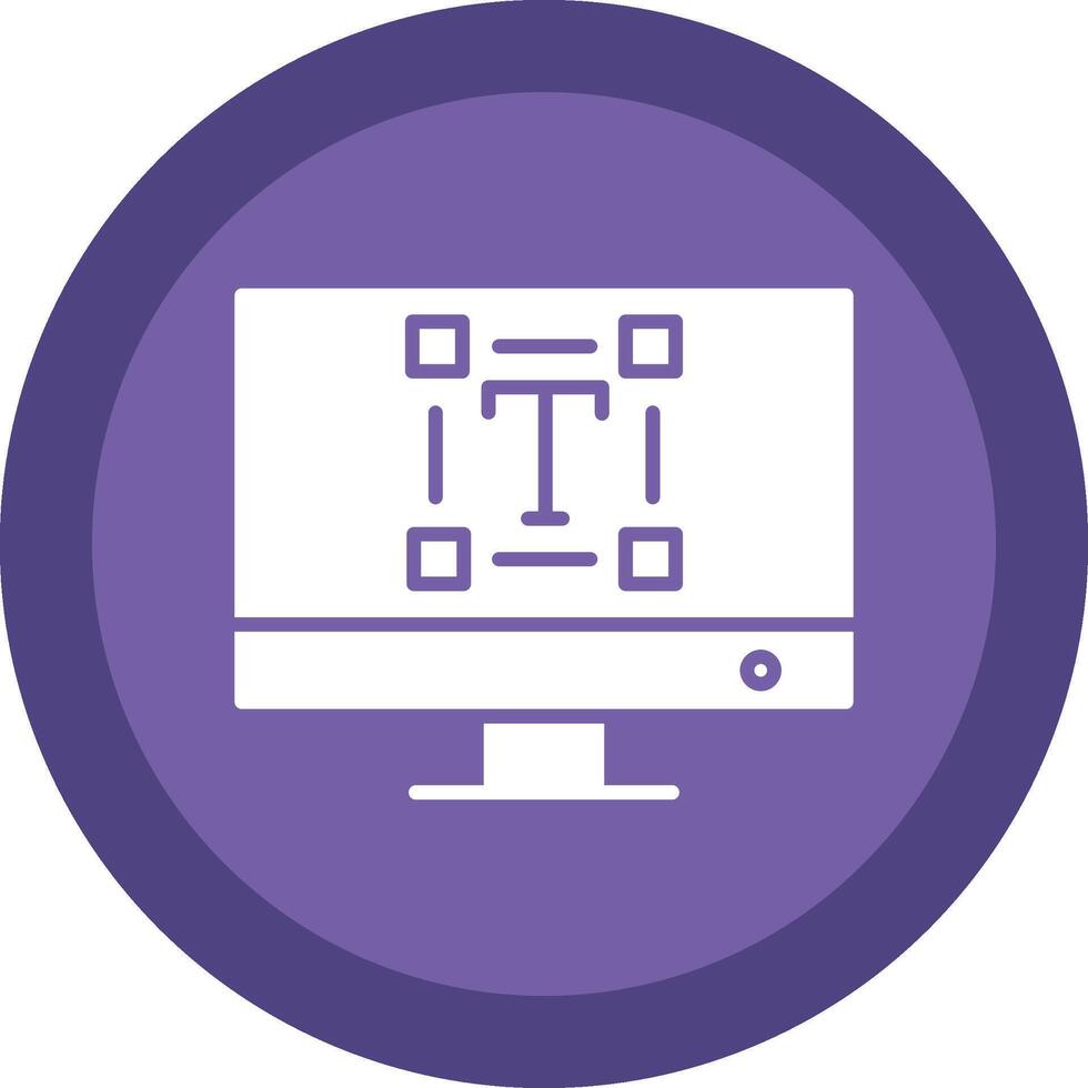 Typography Glyph Due Circle Icon Design vector