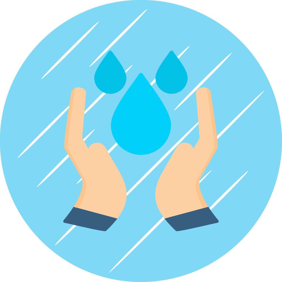 Water Saving Flat Circle Icon Design vector