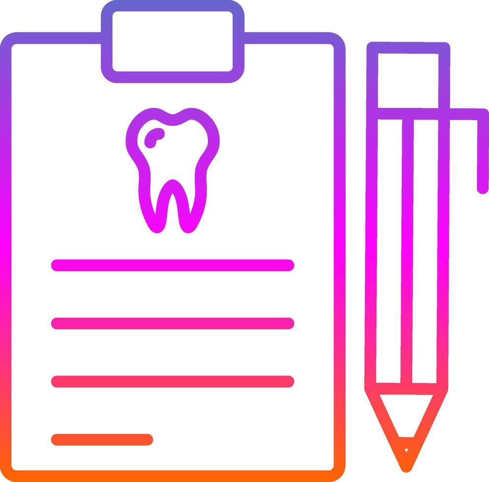 dental reporte línea degradado icono diseño vector