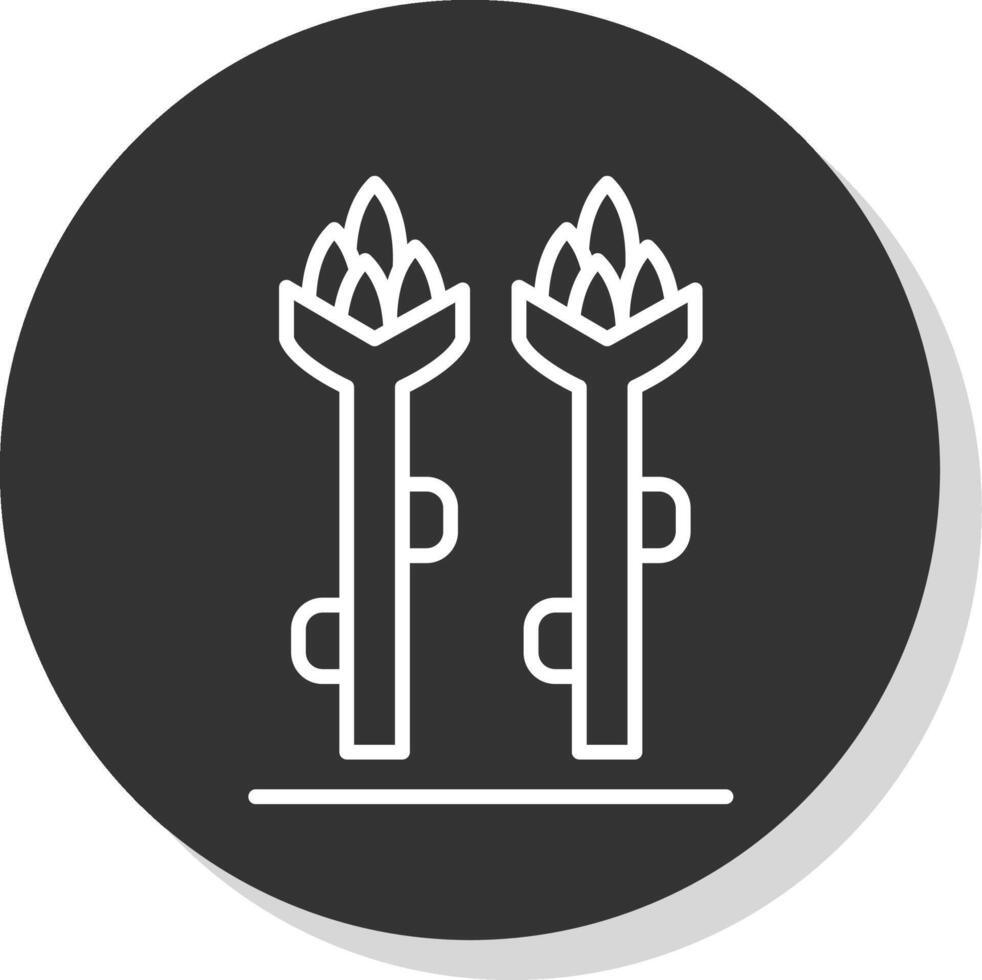 Asparagus Glyph Due Circle Icon Design vector