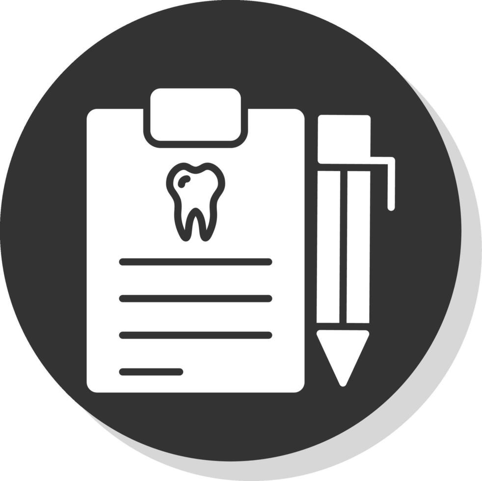 Dental Report Glyph Shadow Circle Icon Design vector