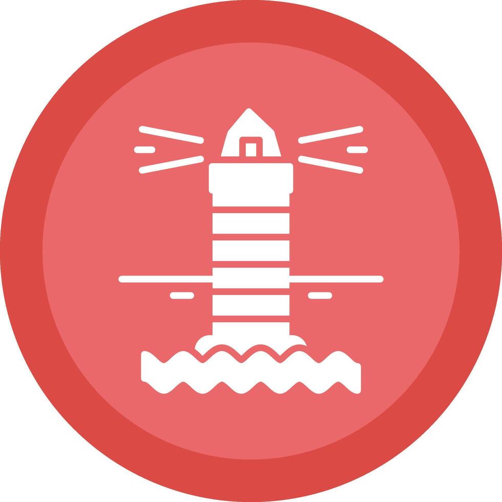 Lighthouse Glyph Due Circle Icon Design vector