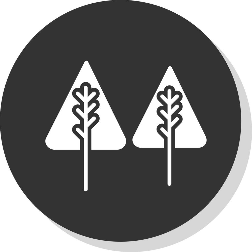 Pine Glyph Shadow Circle Icon Design vector