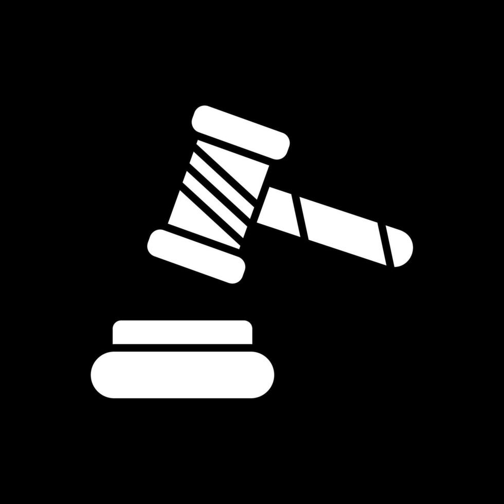 Gavell Glyph Inverted Icon Design vector