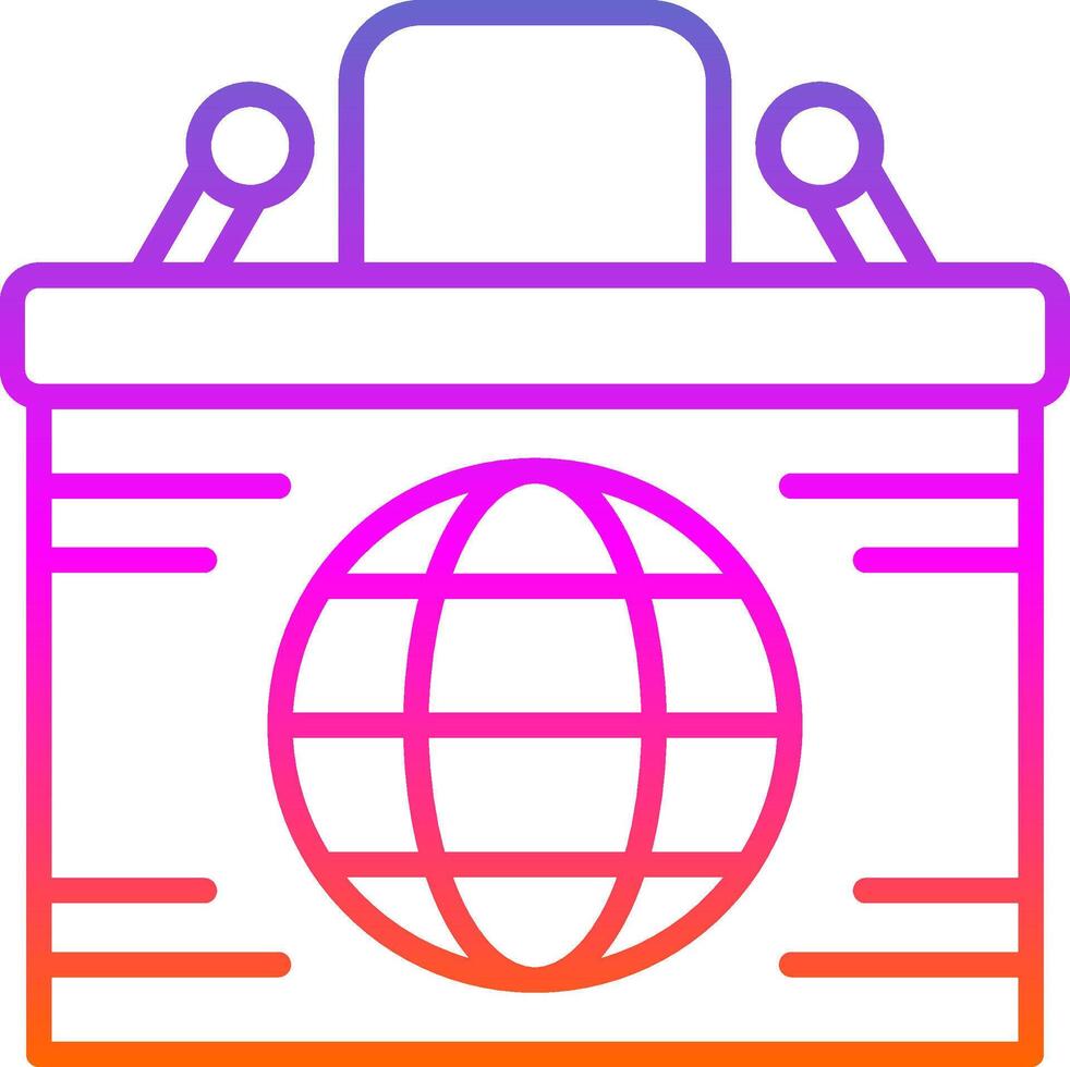 Desk Line Gradient Icon Design vector