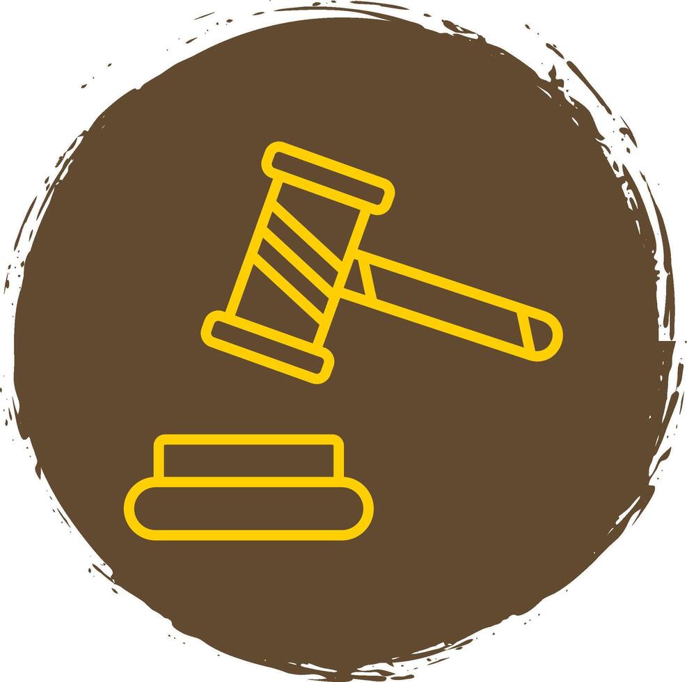 Gavell Line Circle Sticker Icon vector