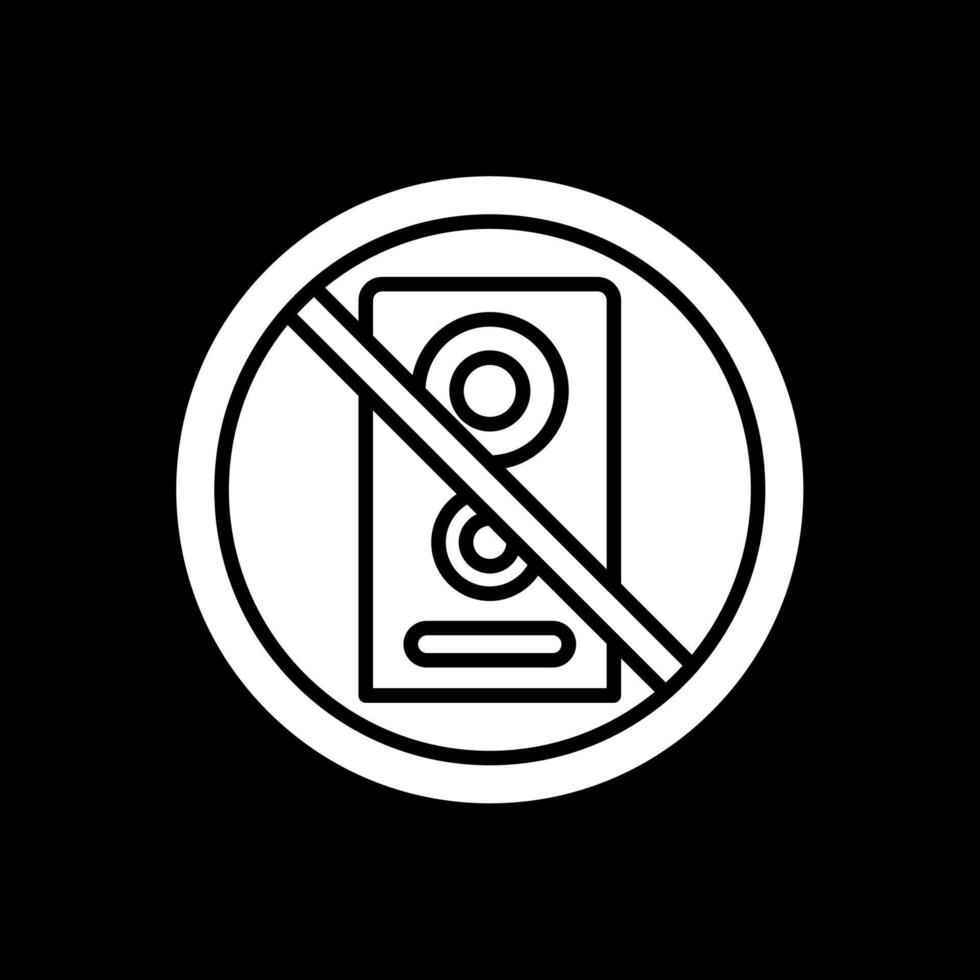 No speaker Glyph Inverted Icon Design vector