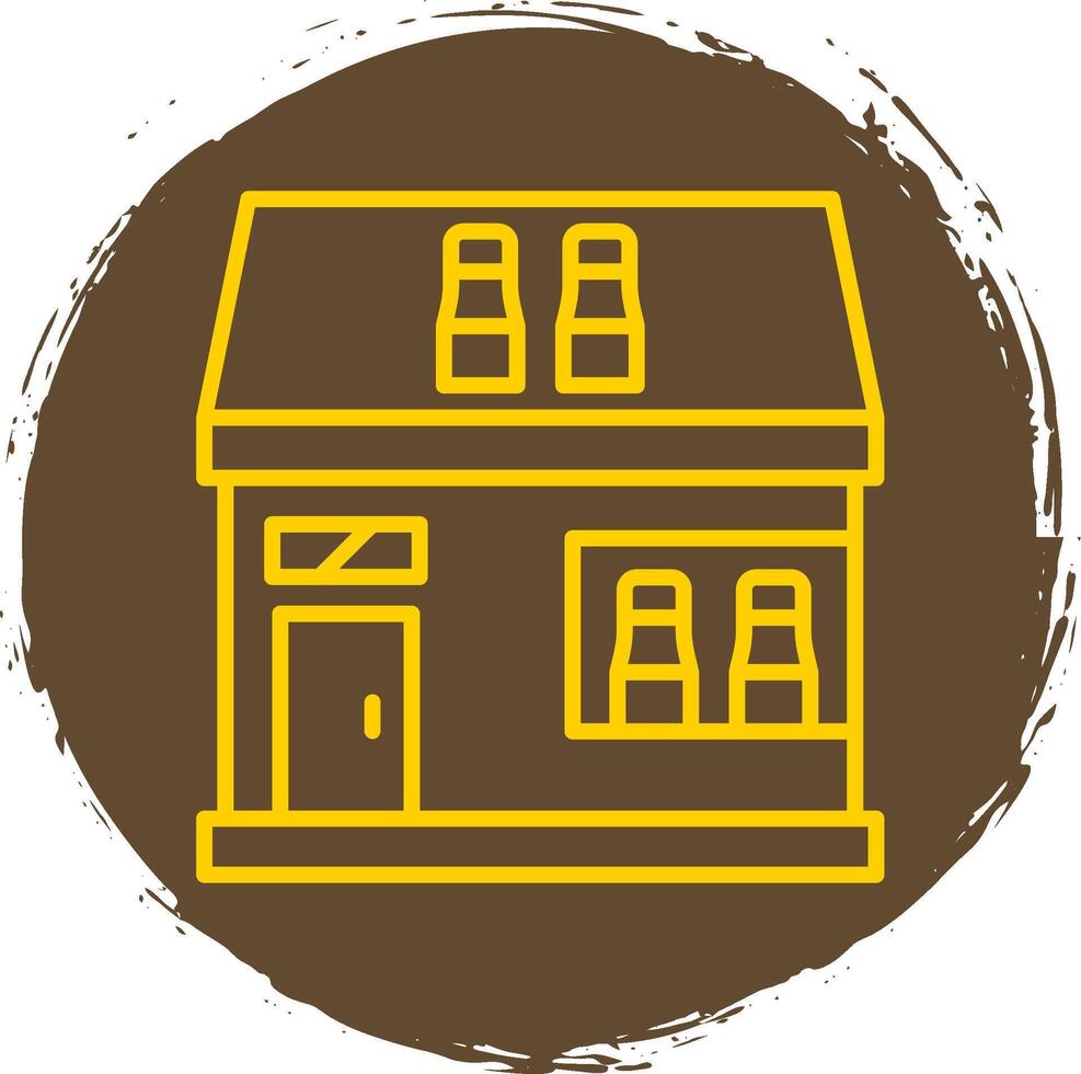 Off License Line Circle Sticker Icon vector