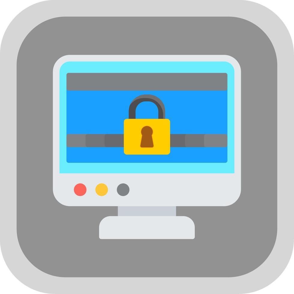 Ransomware Flat round corner Icon Design vector