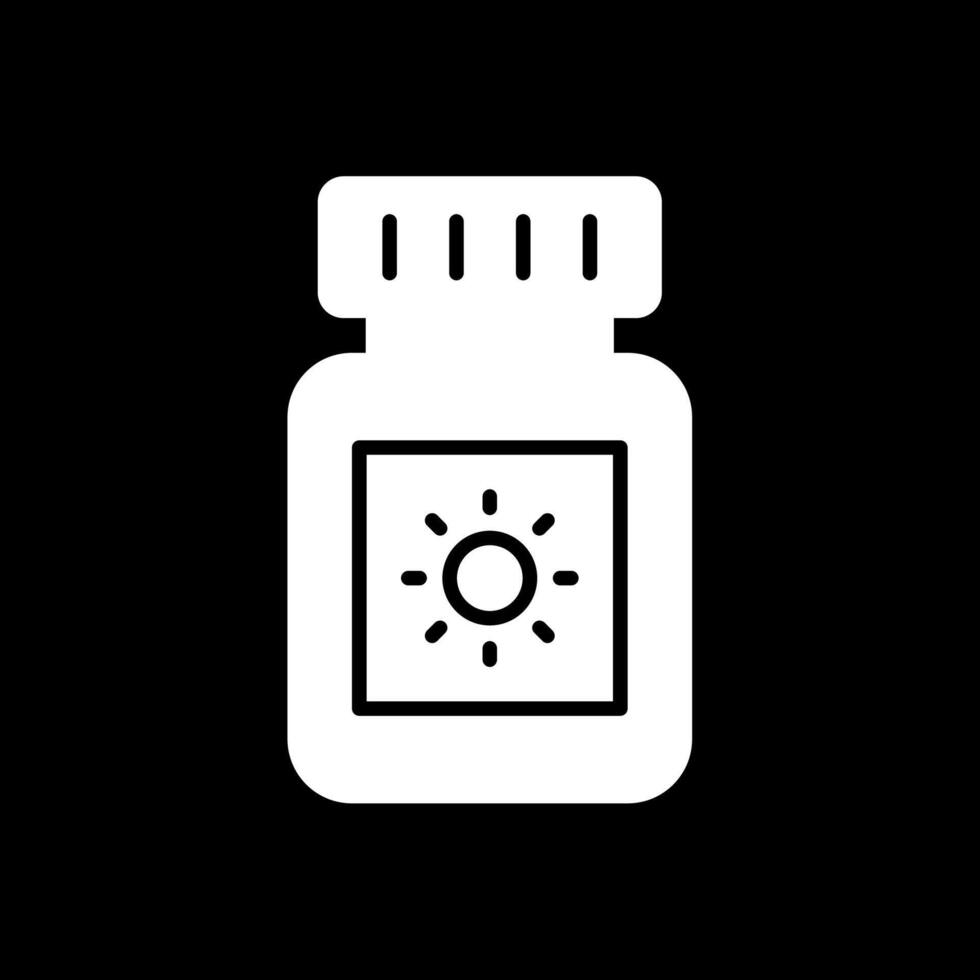 Sun Block Glyph Inverted Icon Design vector