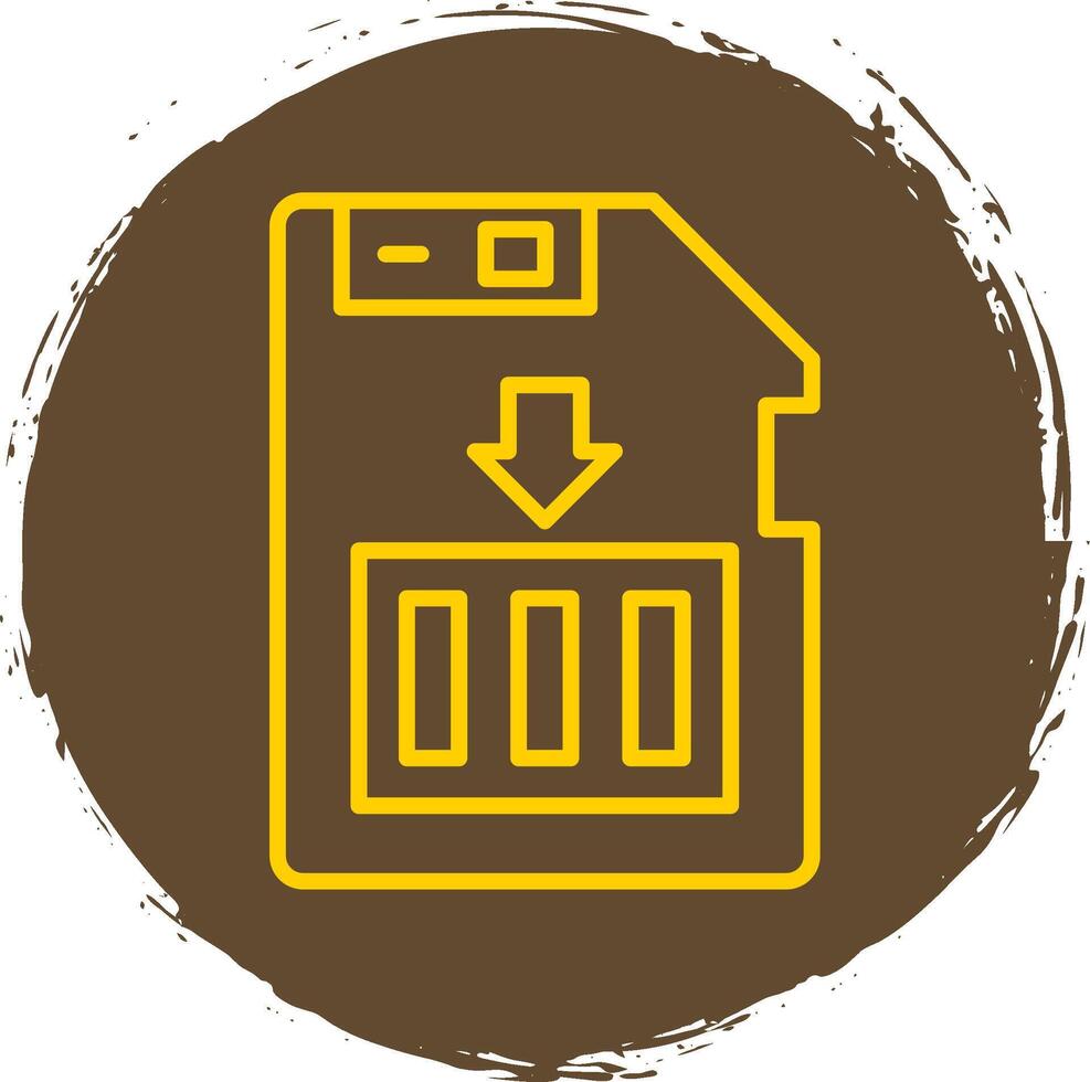 Sim Card Line Circle Sticker Icon vector