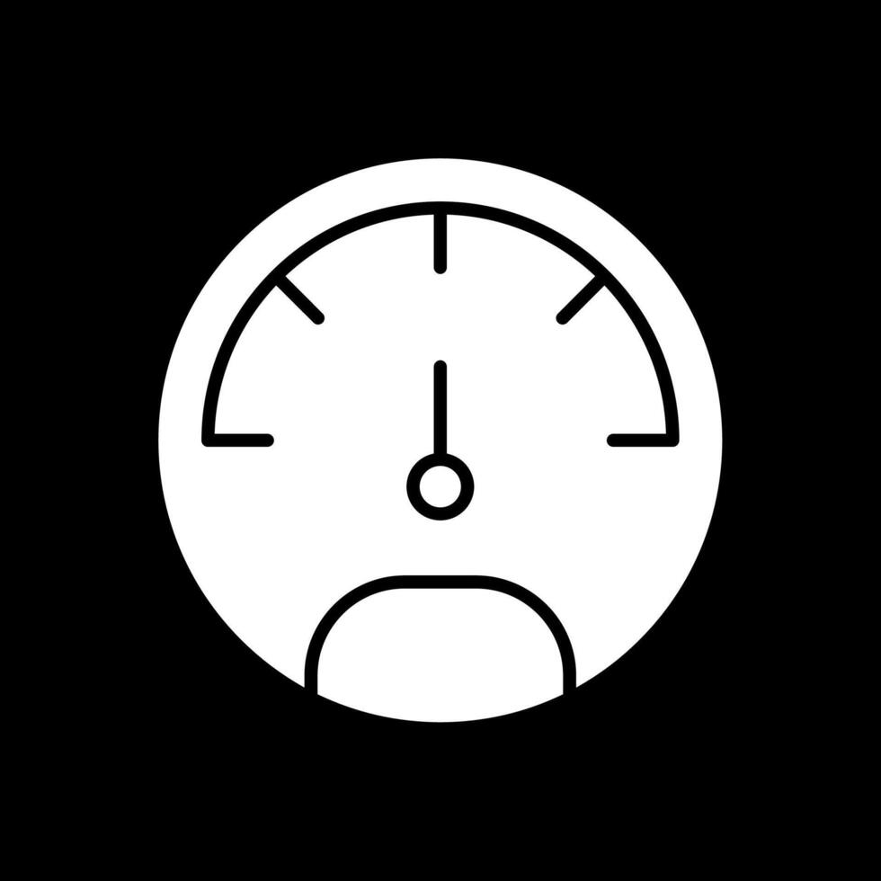 Speedo Meter Glyph Inverted Icon Design vector