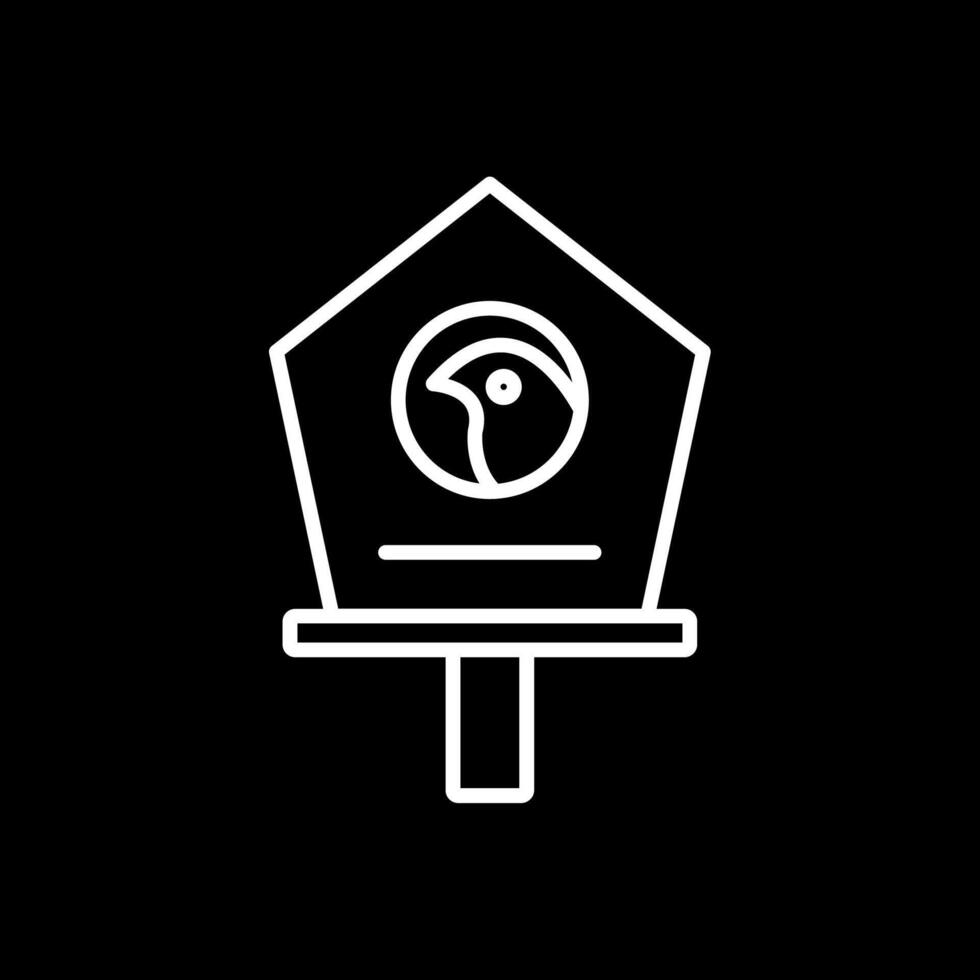 Bird House Line Inverted Icon Design vector
