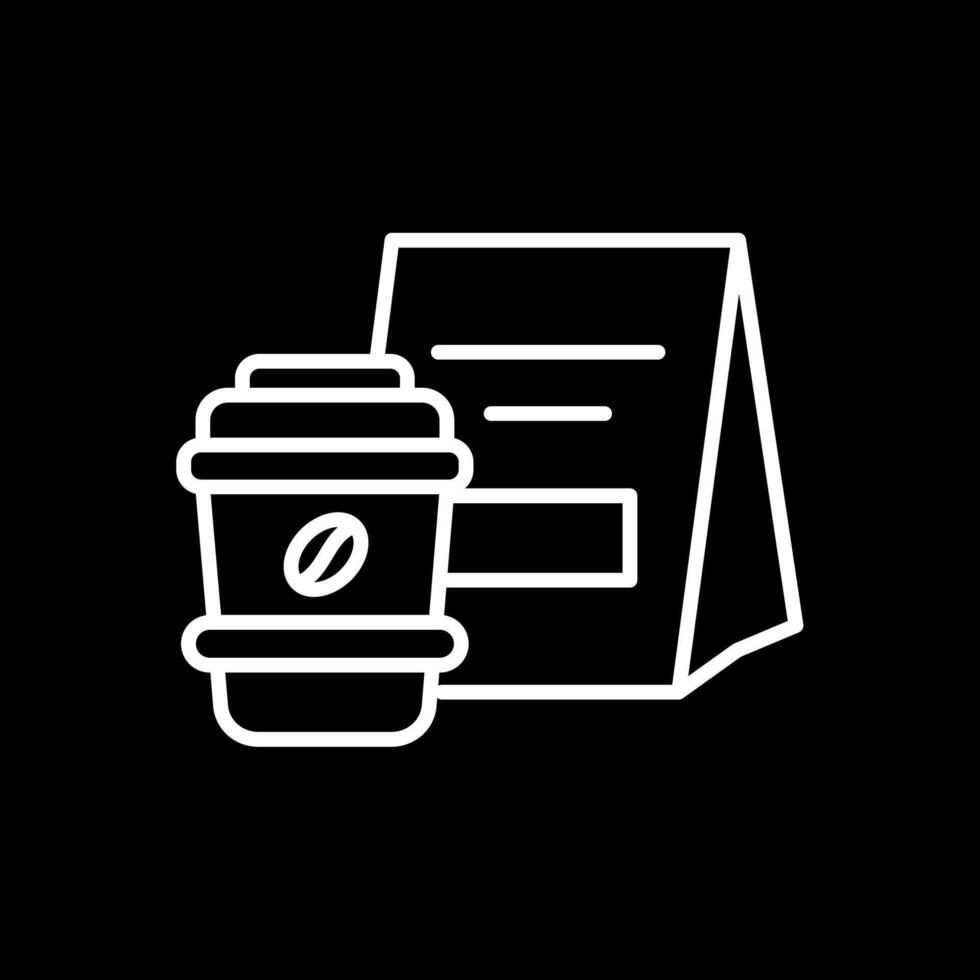 Coffee Line Inverted Icon Design vector