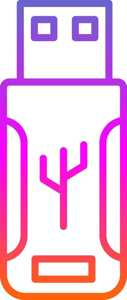 Flash Drive Line Gradient Icon Design vector
