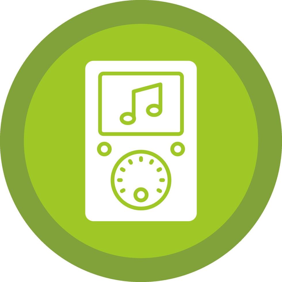 Music Player Glyph Due Circle Icon Design vector