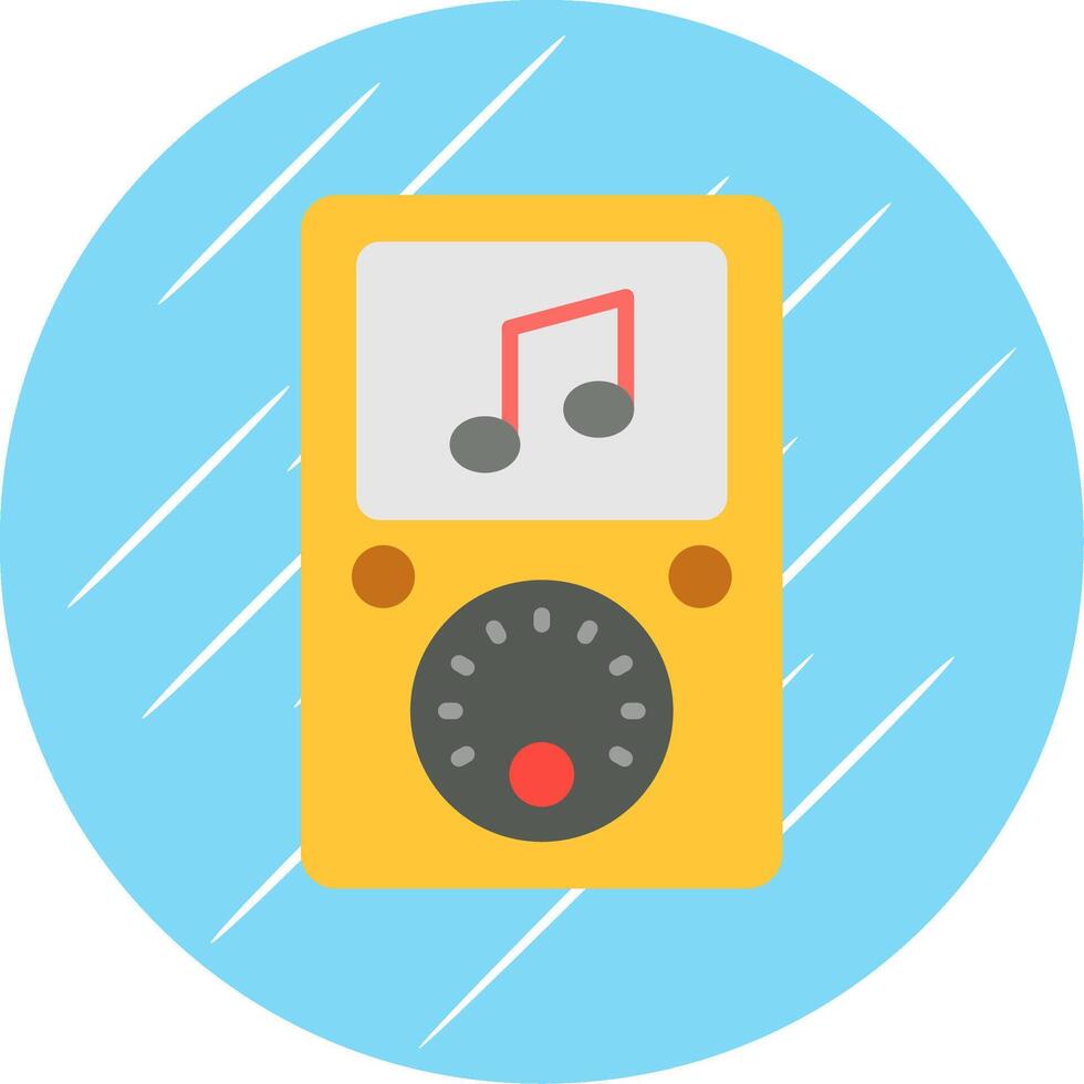 Music Player Flat Circle Icon Design vector