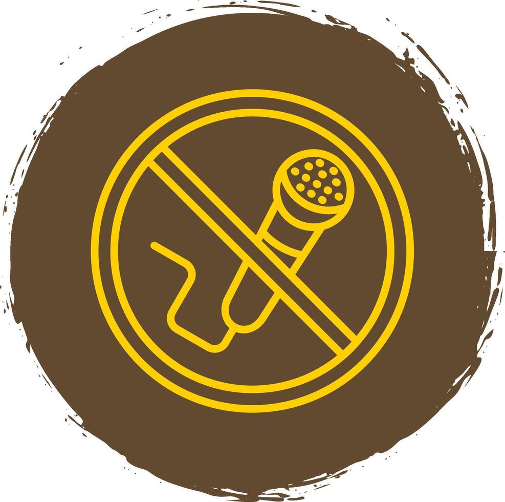 No Microphone Line Circle Sticker Icon vector