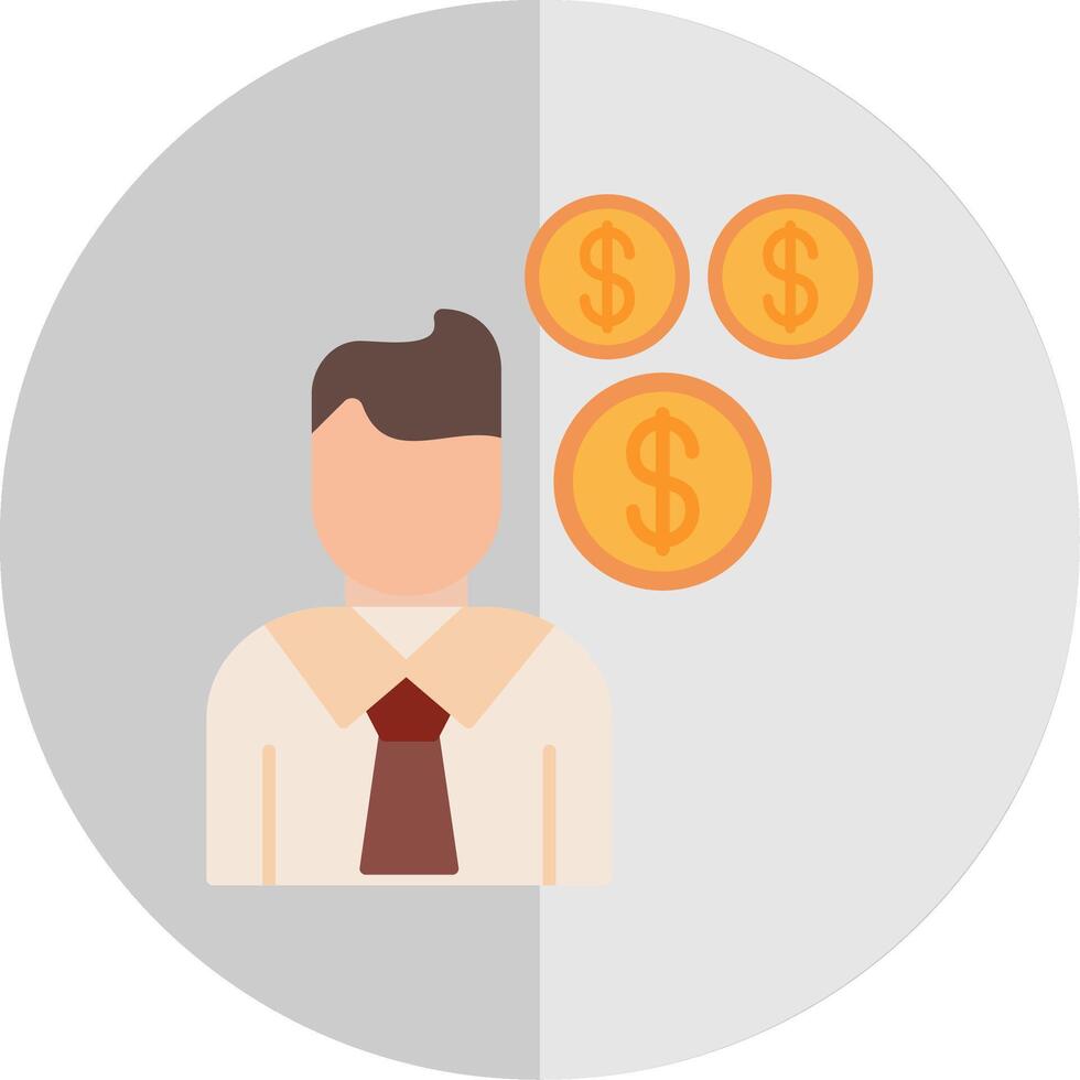 Sales Manager Flat Scale Icon Design vector