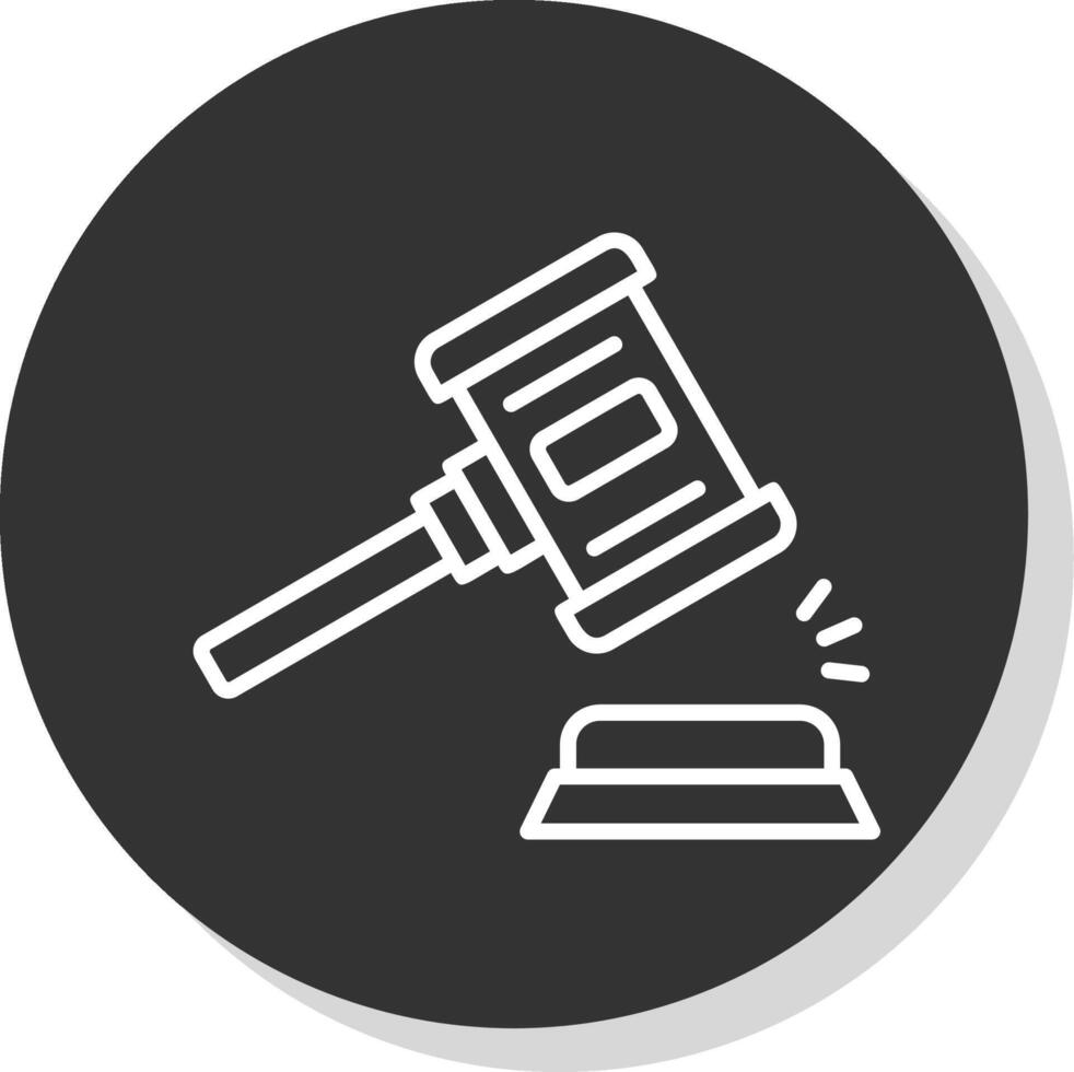 Auction Line Shadow Circle Icon Design vector