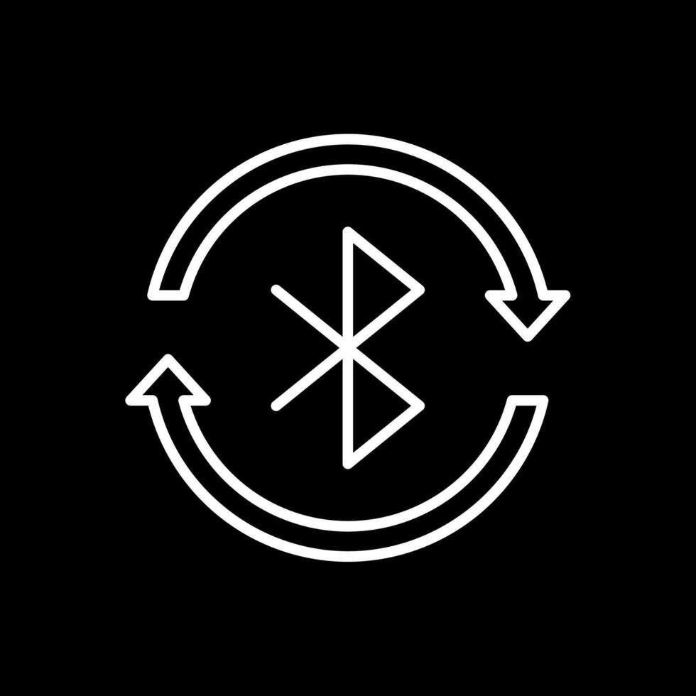Bluetooth Line Inverted Icon Design vector