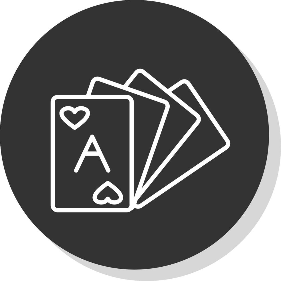 Card Deck Line Shadow Circle Icon Design vector