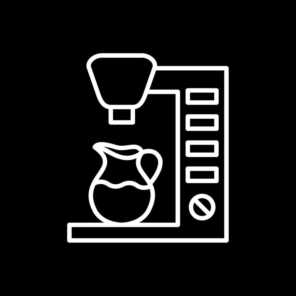 Coffee Maker Line Inverted Icon Design vector