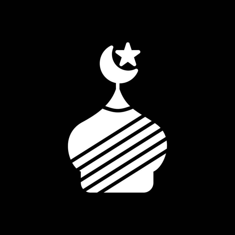 Mosque Glyph Inverted Icon Design vector