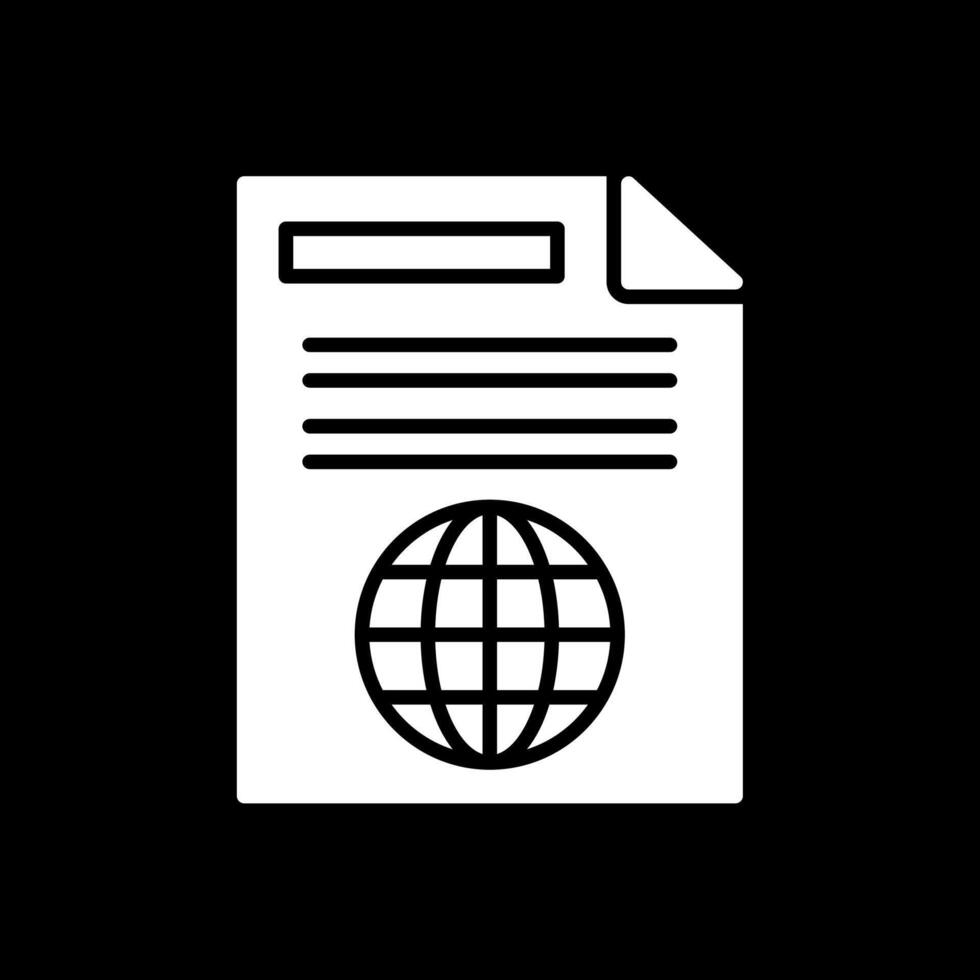 Document Glyph Inverted Icon Design vector