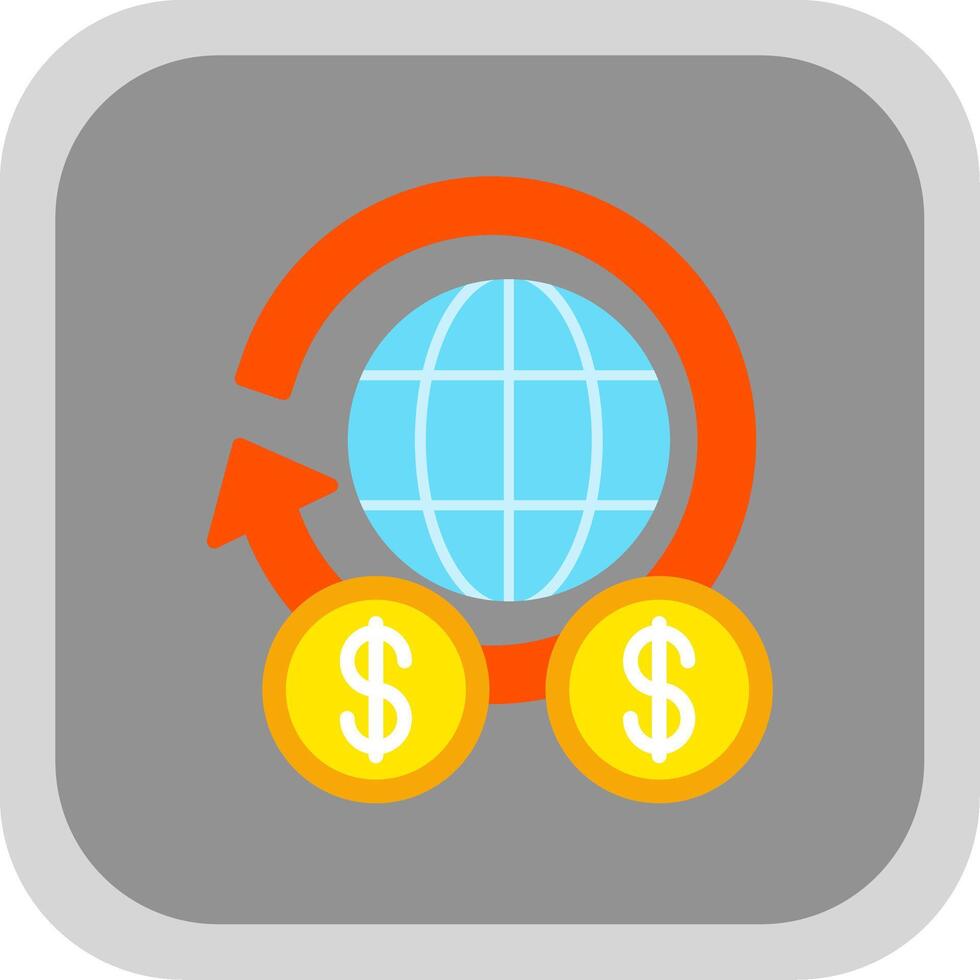 Global Finance Flat round corner Icon Design vector