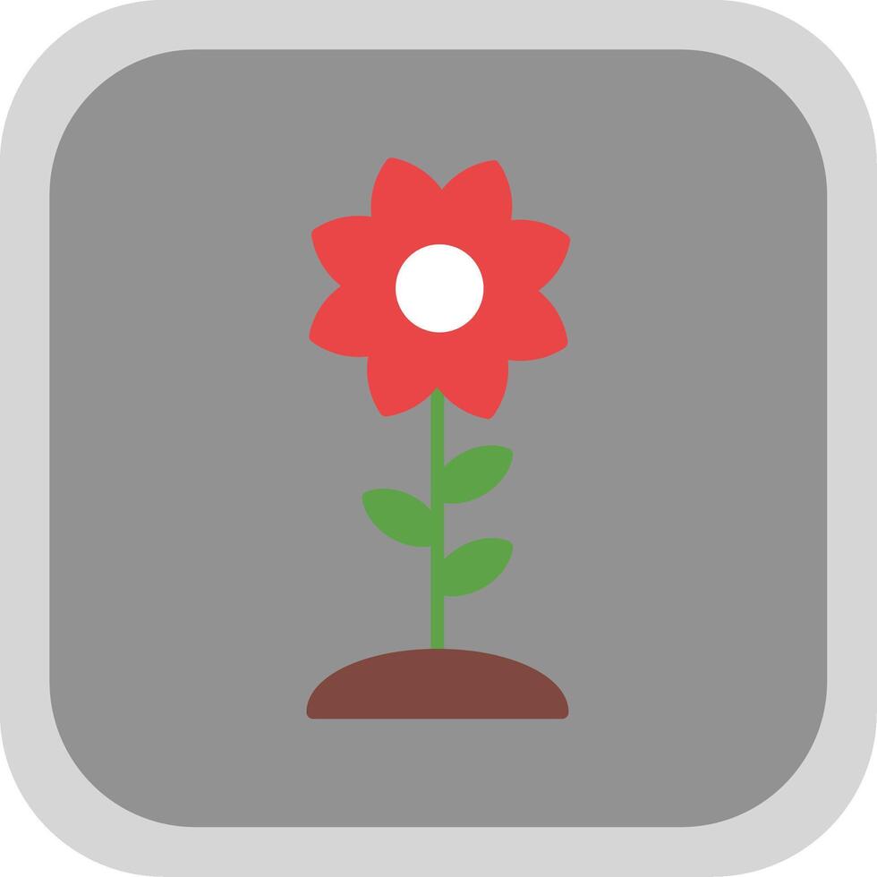 Flower Flat round corner Icon Design vector