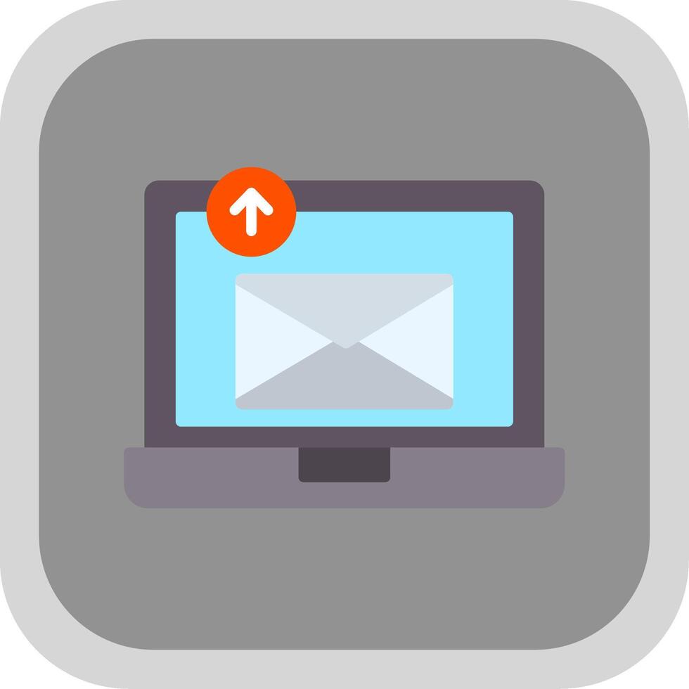 Sending Email Flat round corner Icon Design vector