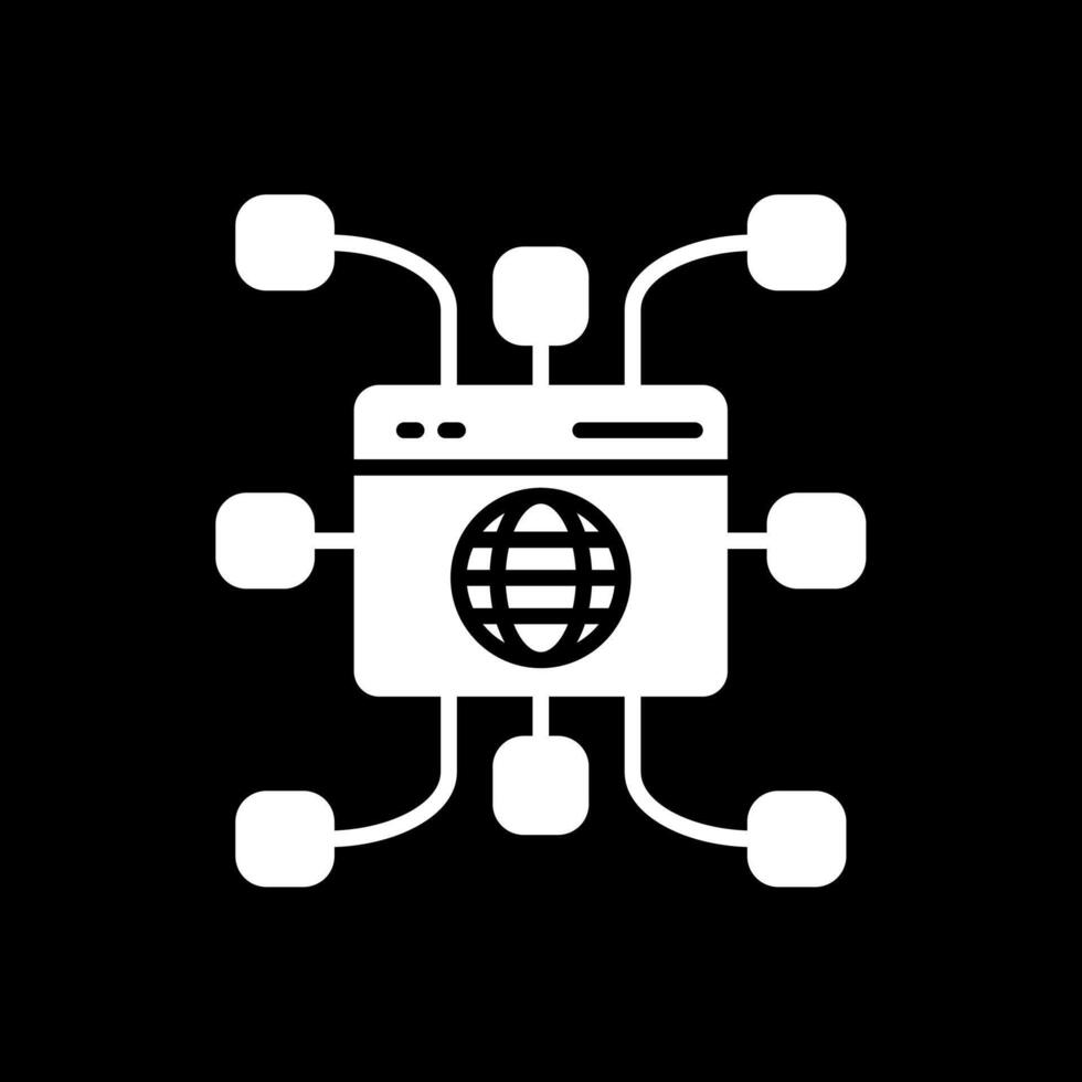 Website Glyph Inverted Icon Design vector
