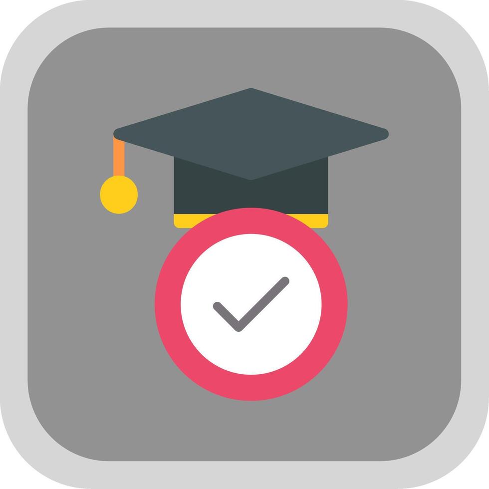 Education Flat round corner Icon Design vector